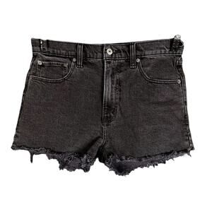 Women's Abercrombie & Fitch The Mom Short High Rise Black Cut-Off - Size 28
